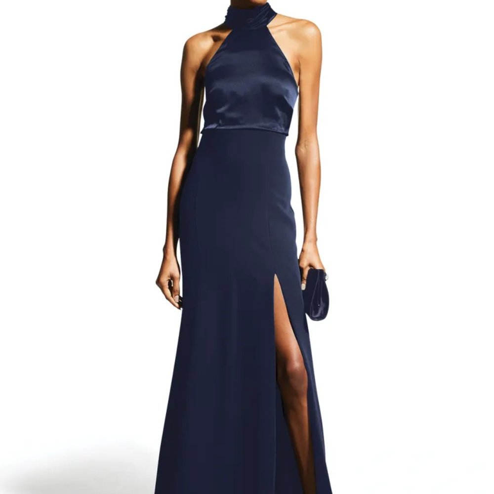 Cinq a Sept Alexandra Halter Trumpet Gown